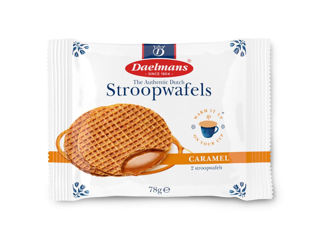 Daelmans Stroopwafels - Caramel waffles – 78 g x 18 in a Box - Authentic Dutch Caramel Waffle - Stroopwaffels