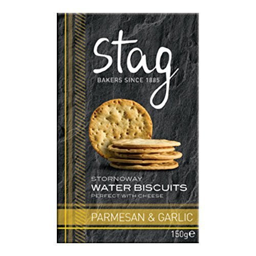 Stag Parmesan & Garlic Water Biscuits, 150g