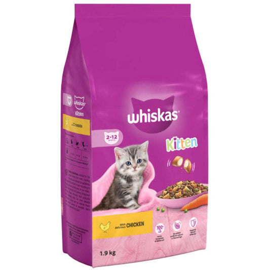 Whiskas Junior Chicken 1.9kg Bag, Kitten Cat Dry Food