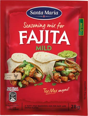 Santa Maria Fajita Seasoning Mix (2x28g Mild, 2x28g Medium) and Tex Mex Taco Seasoning (2x28g)