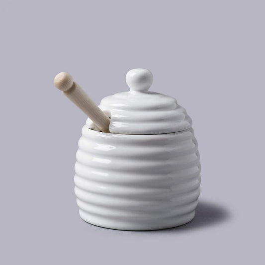 Honey Pot With Wooden Dipper
