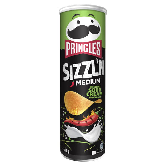 Pringles Sizzl'n Medium, Kickin' Sour Cream, 180g