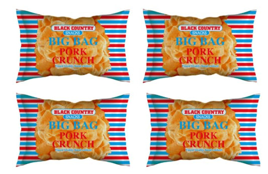 Black Country Snacks Big Bag Pork Crunch, Finest Quality Hand Cooked, Pack of 4