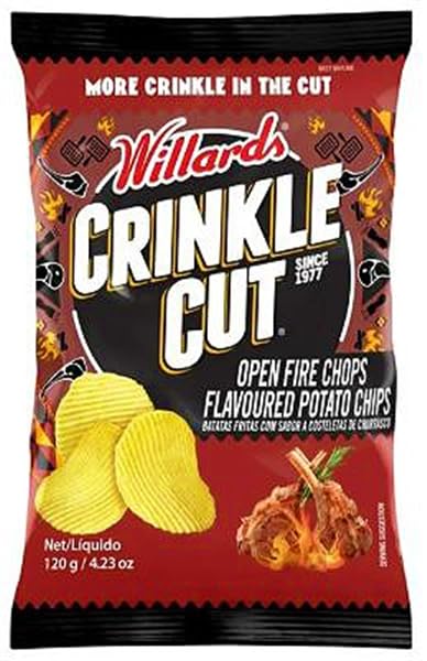 Willards Crinkle Cut Open Fire Chops Flavoured Potato Chips, 120g