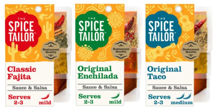 The Spice Tailor Sauce & Salsa Variety Pack, Restaurant Quality, Classic Fajita, Original Enchilada, Original Taco, Serves 2-3 - (Pack of 3)