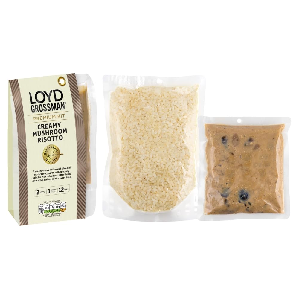 Loyd Grossman Creamy Mushroom Risotto Rice Meal Kit, 400 g (5-Pack)