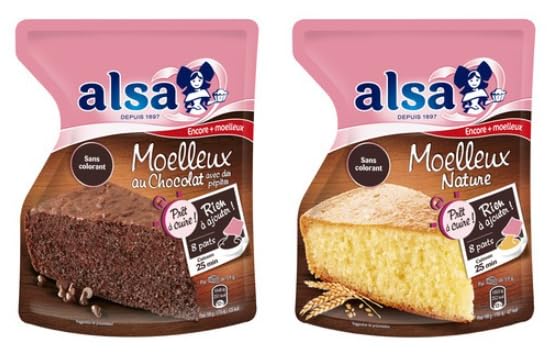 Alsa Moelleux Soft Cake Mix, Chocolate with Chips and Nature Variants, No Colouring