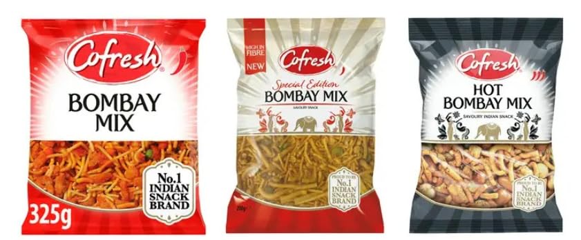 Cofresh Bombay Mix, Savoury Indian Snack, Special Edition and Hot Varieties, High in Fibre