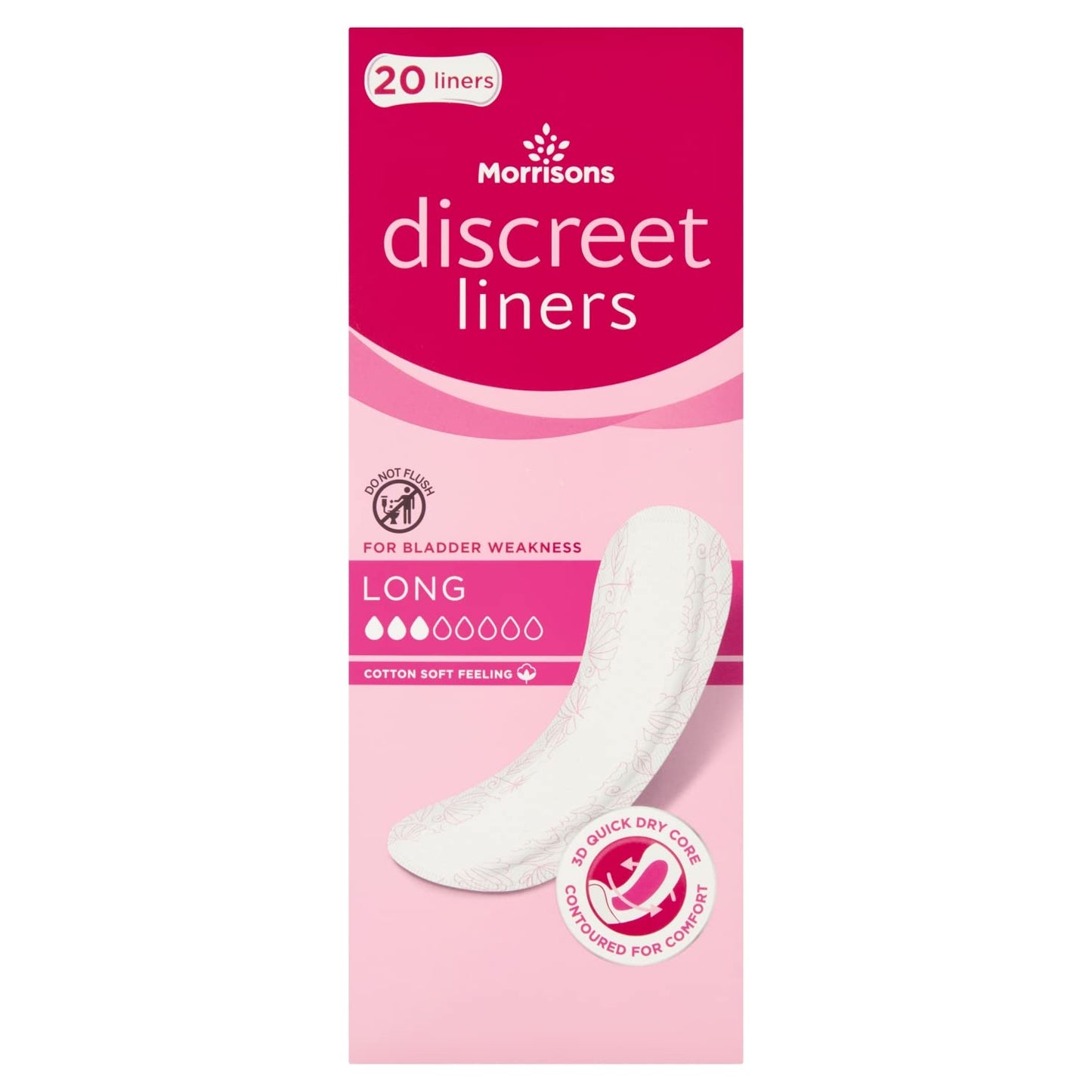 Morrisons 20 Long Comfort Liners