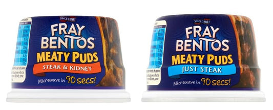 Fray Bentos Meaty Puds, Steak & Kidney and Just Steak, Microwave in 90 Secs