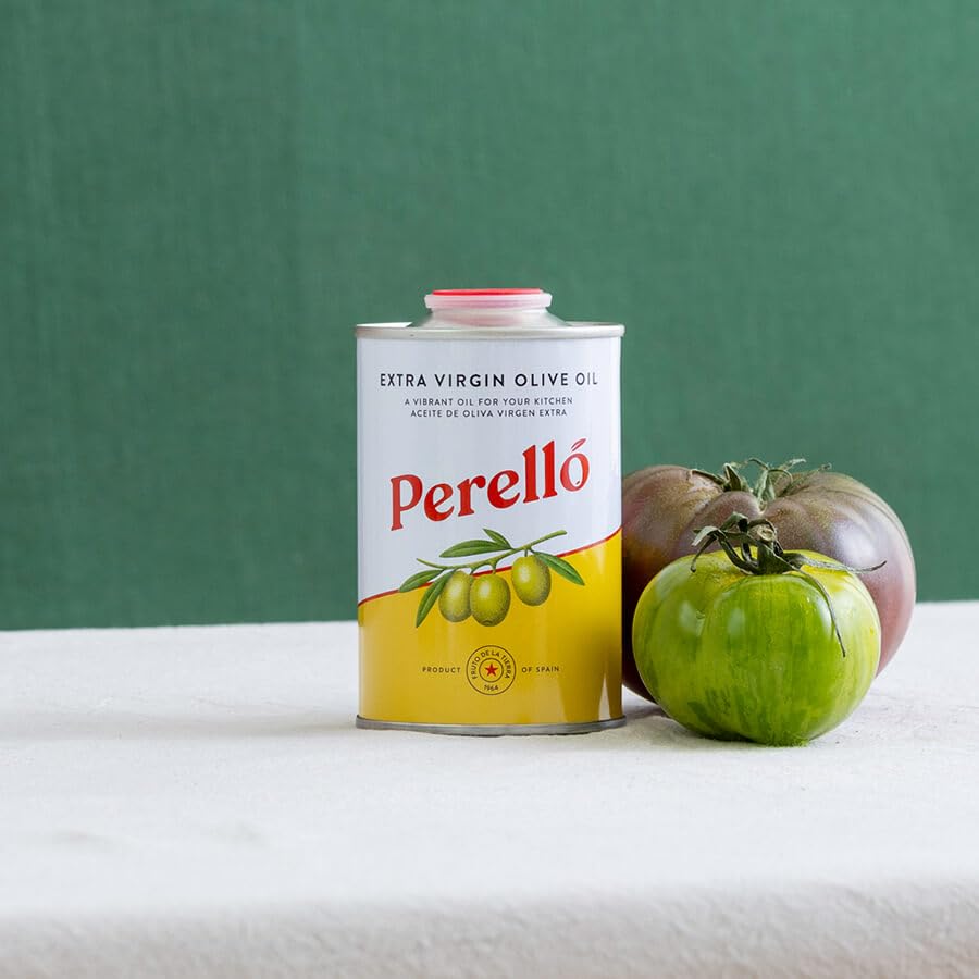 Perello Extra Virgin Olive Oil, Cold-Pressed, 250ml Tin, Superior Category Olive Oil, Product of Spain