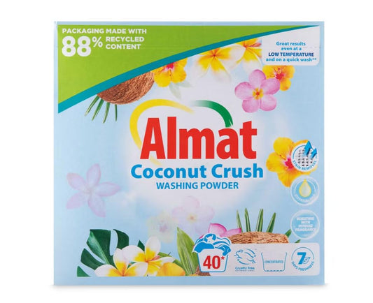Almat Coconut Crush Washing Powder 2kg, 40 Washes (Pack of 2)