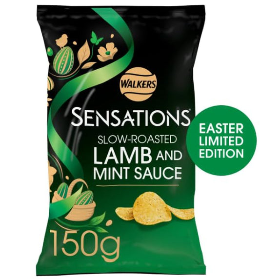 Walkers Sensations Slow-Roasted Lamb and Mint Sauce Crisps, Easter Limited Edition, 150g