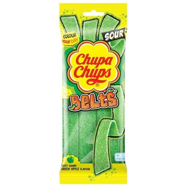 Chupa Chups Belts Green Apple Flavor Soft Candy 90g