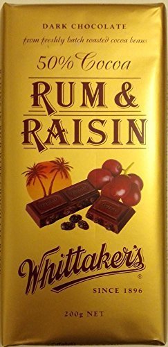 Whittaker's Chocolate Block 200g (Made in New Zealand) (Rum & Raisin Dark Chocolate) by Whittakers