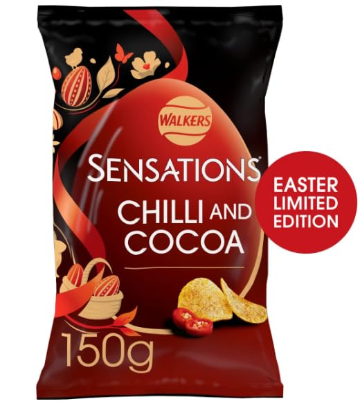 Walkers Sensations Chilli and Cocoa Crisps, Easter Limited Edition, 150g