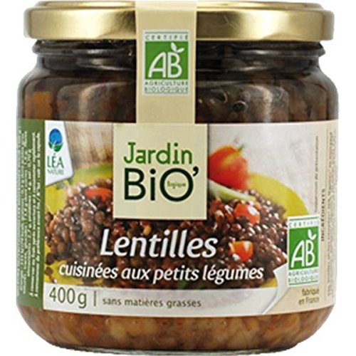Organic garden cooked lentils with vegetables bio 400g - ( Unit Price ) - Jardin bio lentilles cuisinés aux petits légumes bio 400g