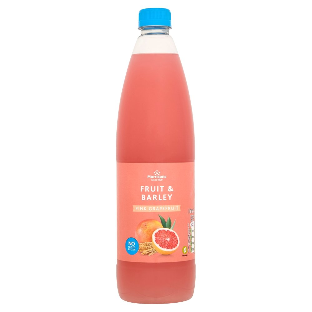 Morrisons No Added Sugar Pink Grapefruit and Barley, 1 Litre