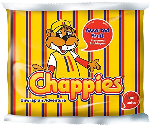 Chappies Fruit Assorted Flavoured Bubblegum 100 unites - Chappies Bubblegum Fruit - Fruit flavoured bubblegum - South African Chewing Gum