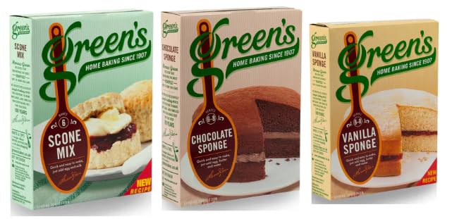 Green's Home Baking Mix, Scone, Chocolate Sponge, Vanilla Sponge - (Pack of 3)