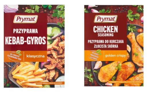 Prymat Chicken Seasoning Golden Crispy and Kebab-Gyros Classic Seasoning, No Added Glutamates