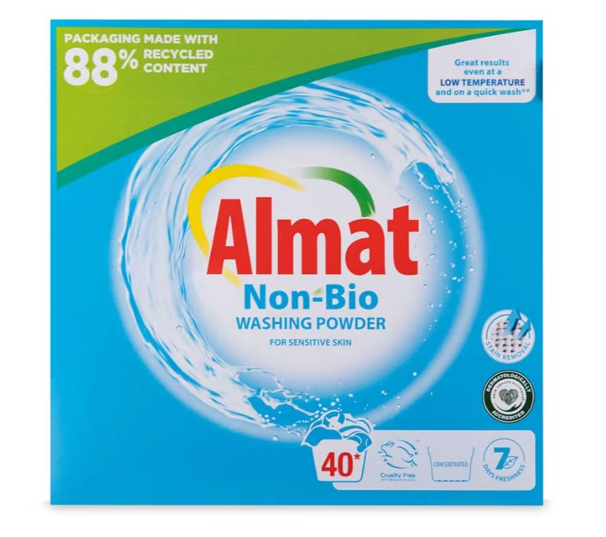 Almat Non-Bio Washing Powder 2kg, 40 Washes (Pack of 2)