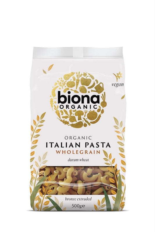 Biona Organic Whole Macaroni Pasta 500g