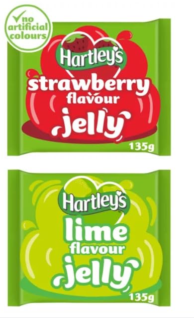 Hartley's Strawberry and Lime Flavour Jelly, No Artificial Colours, 135g