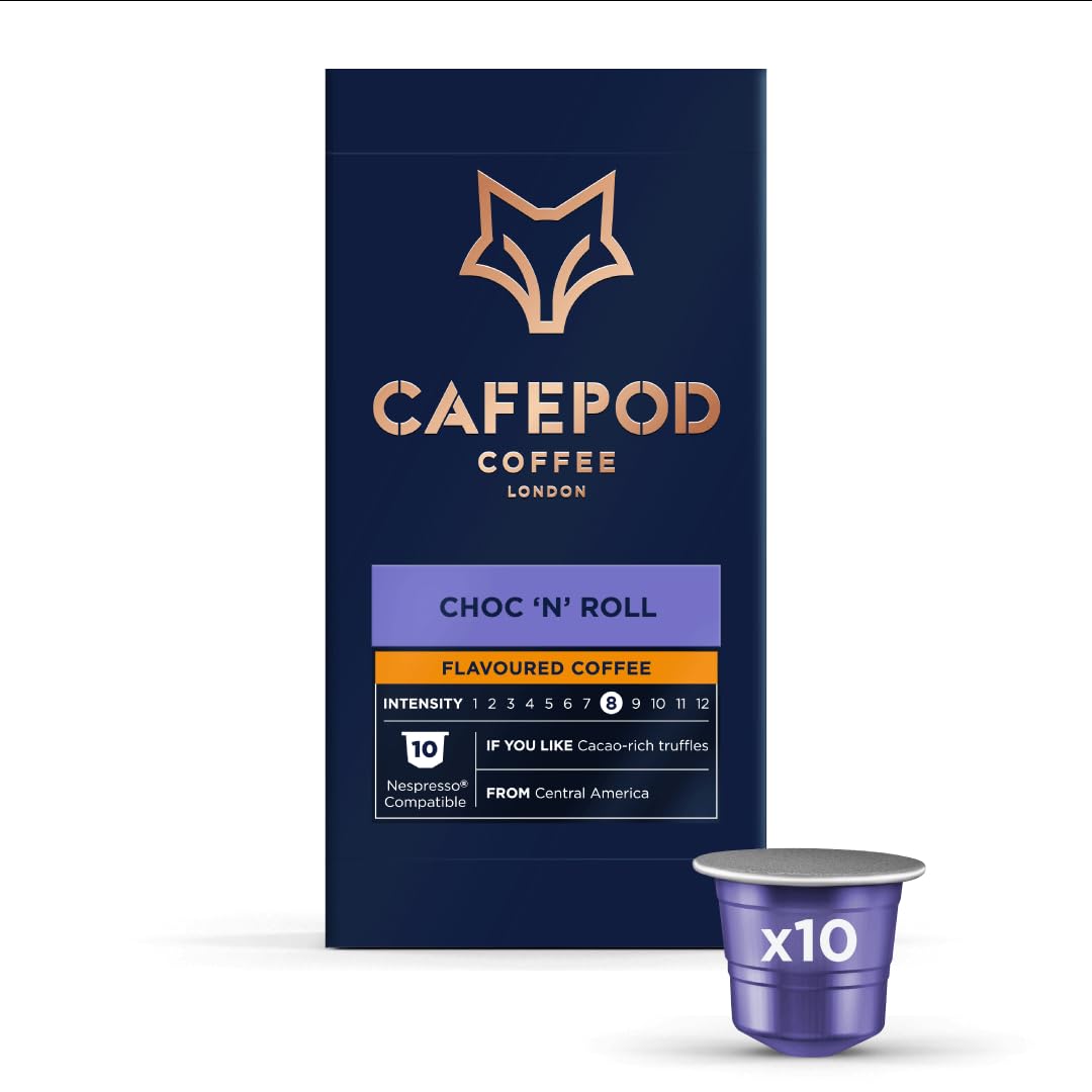 CafePod Flavoured Coffee Pods Nespresso Compatible Chocolate 10 Aluminium Capsules