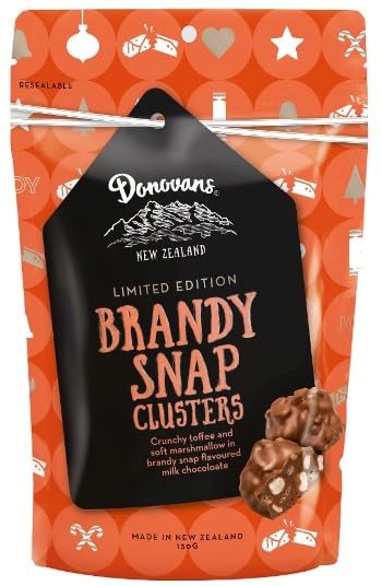 Donovans Brandy Snap Clusters, Crunchy Toffee and Marshmallow in Milk Chocolate, Limited Edition, 130g