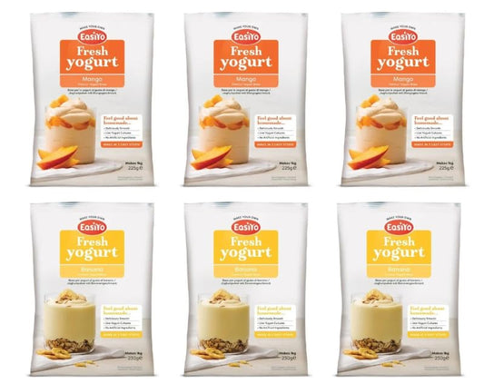 EasiYo Fresh Yogurt Powder Mix, Mango and Banana Flavours
