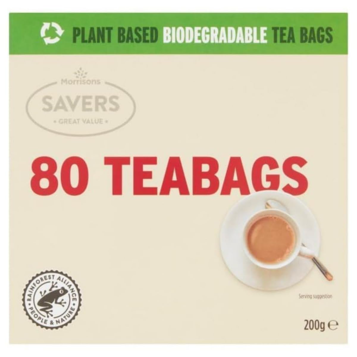 Morrisons Savers 80 Tea Bags, 200g