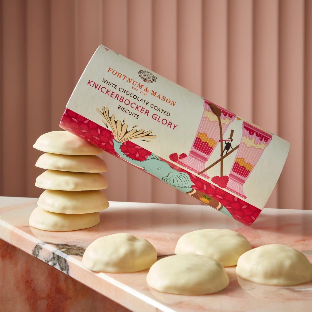 Fortnum & Mason Knickerbocker Glory White Chocolate Coated Biscuits, 165g