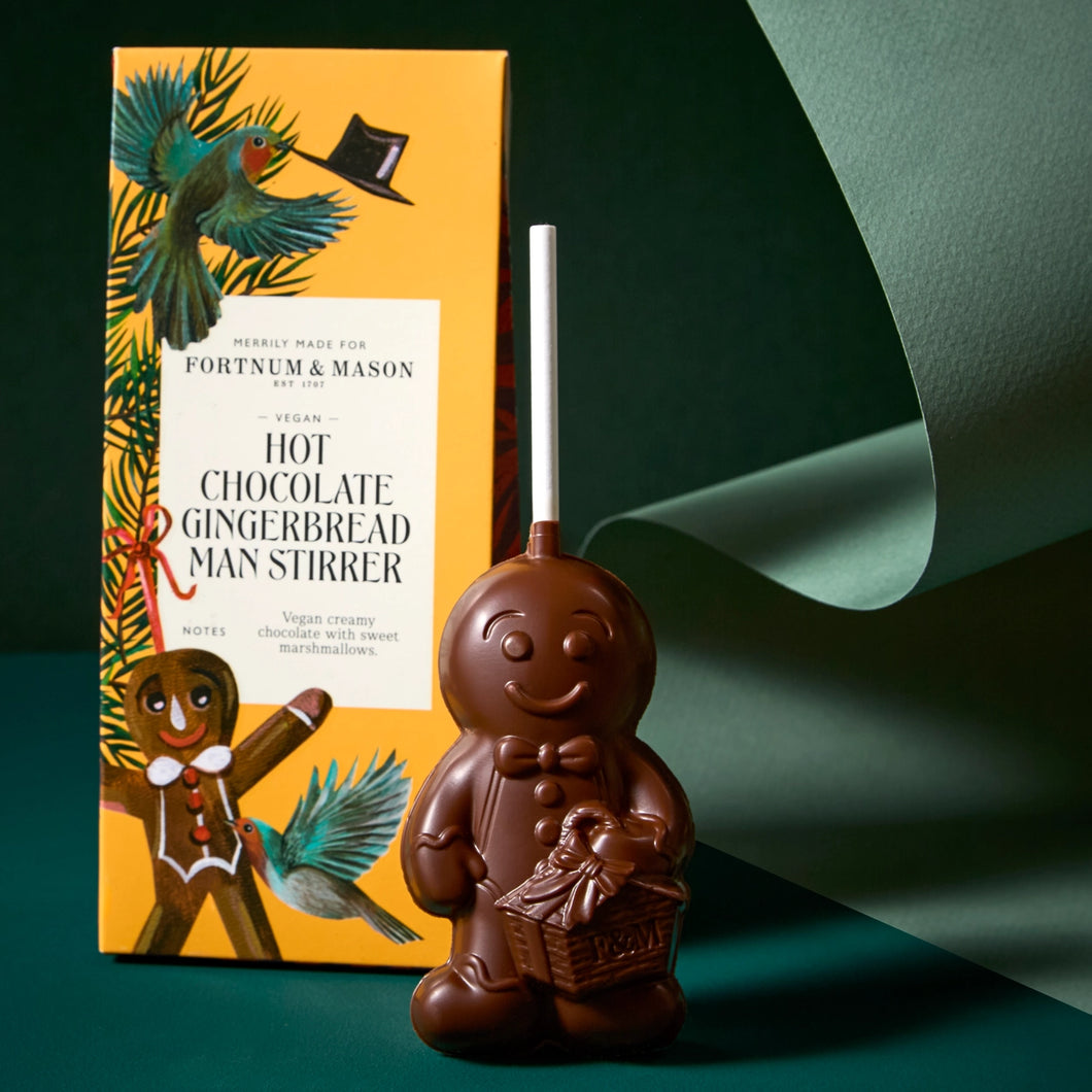 Fortnum & Mason Vegan Hot Chocolate Gingerbread Man Stirrer, 50g
