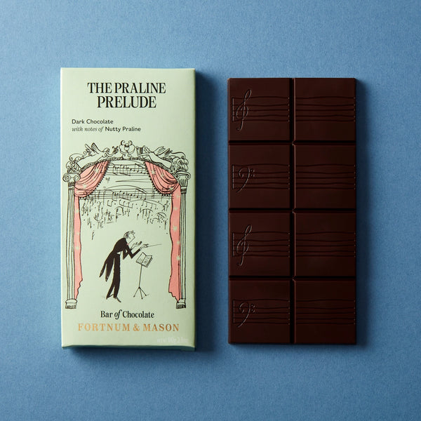 Fortnum & Mason Dark Chocolate Hazelnut Praline Filled Bar, 80g