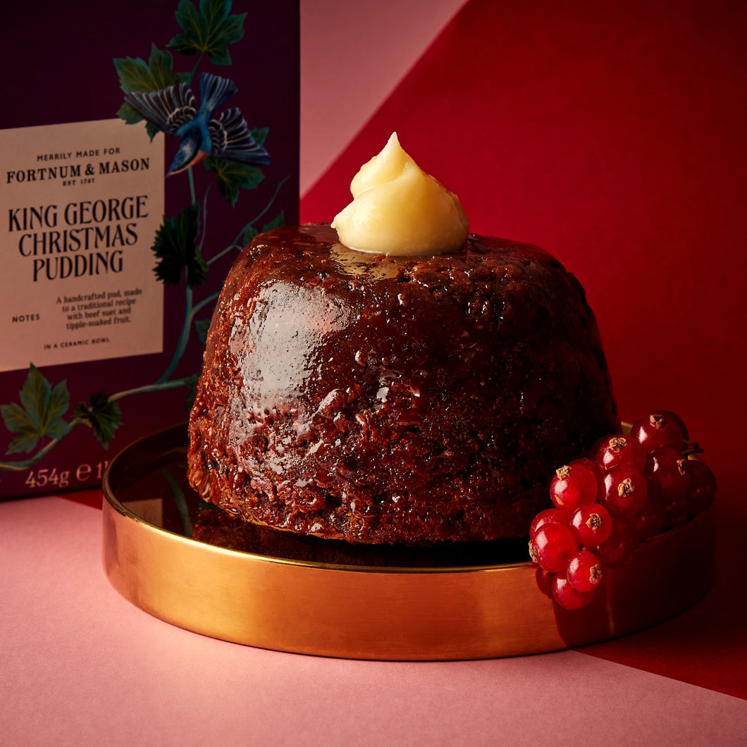 Fortnum & Mason King George Christmas Pudding in Ceramic Basin, 454g