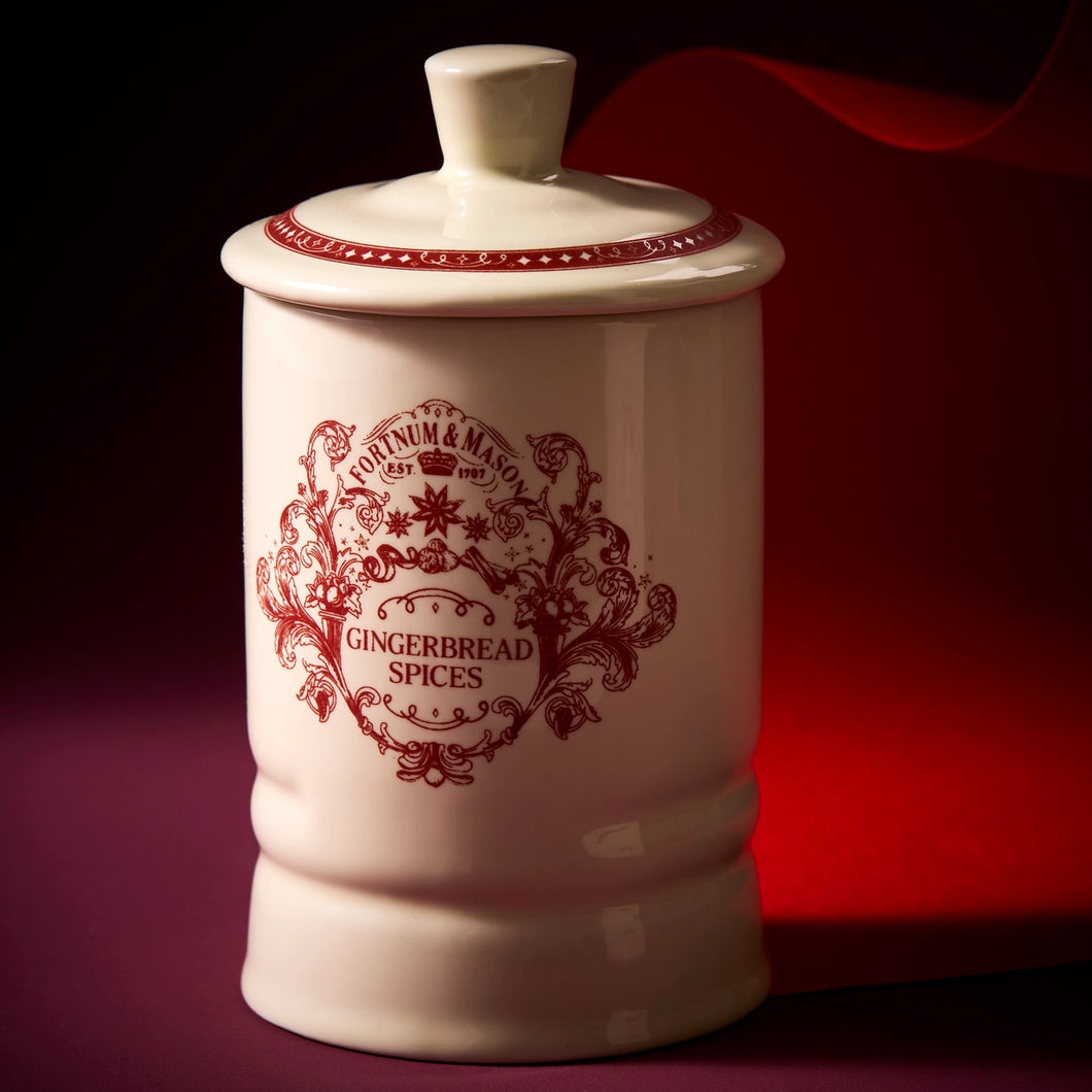 Fortnum & Mason Christmas Gingerbread Ceramic Spice Pot, 50g
