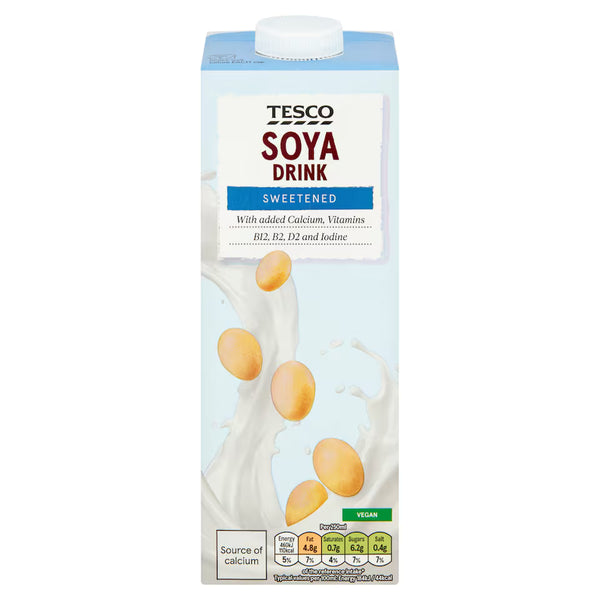 Tesco Longlife Sweetened Soya Drink, 1L
