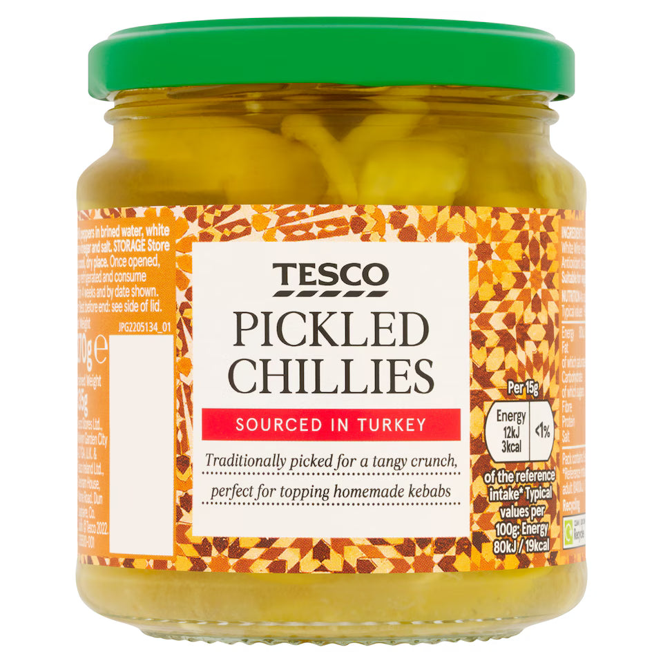 Tesco Pickled Chillies, 270g