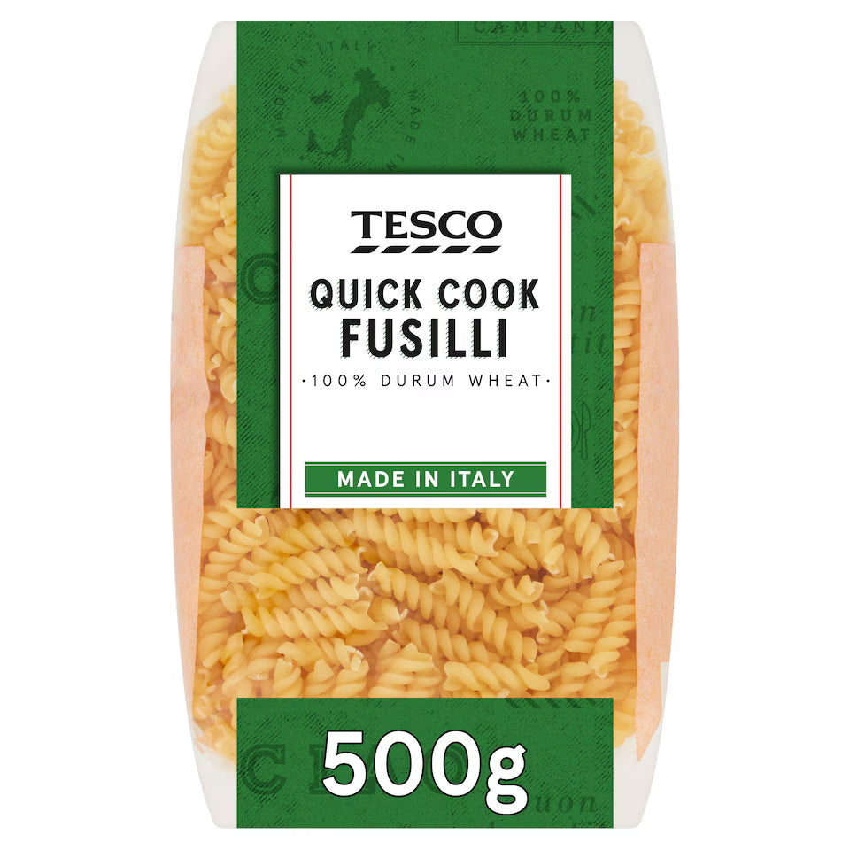 Tesco Quick Cook Fusilli Pasta, 500g