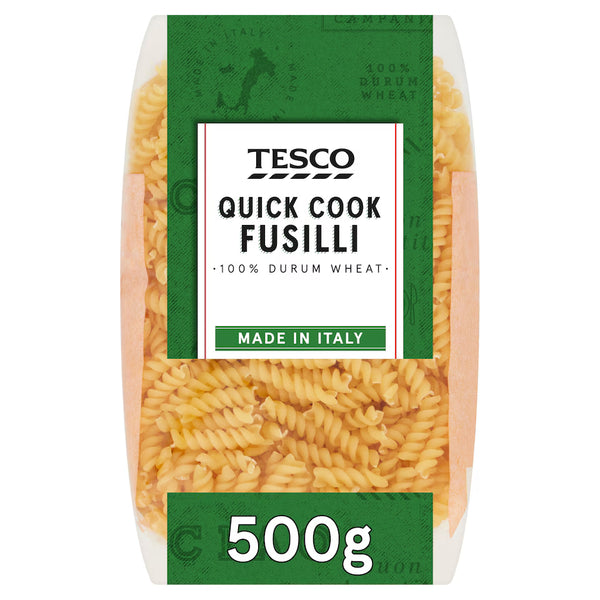 Tesco Quick Cook Fusilli Pasta, 500g