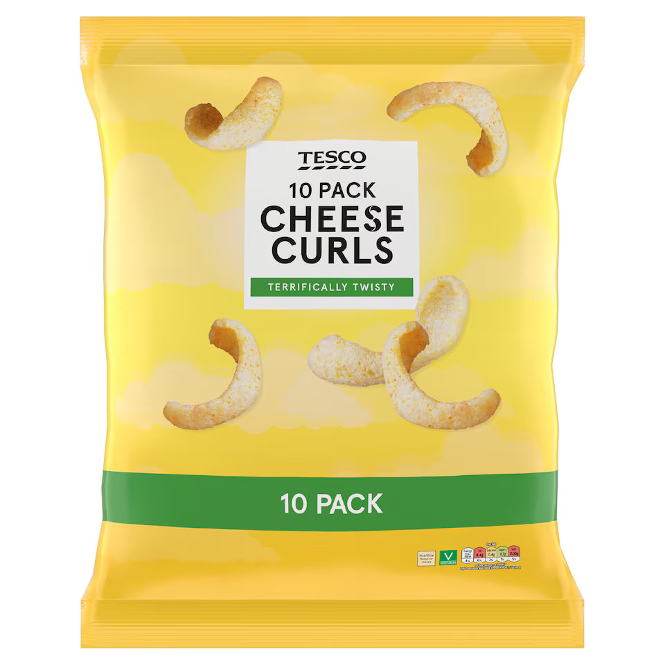 Tesco Cheese Curls 10 Pack 150G