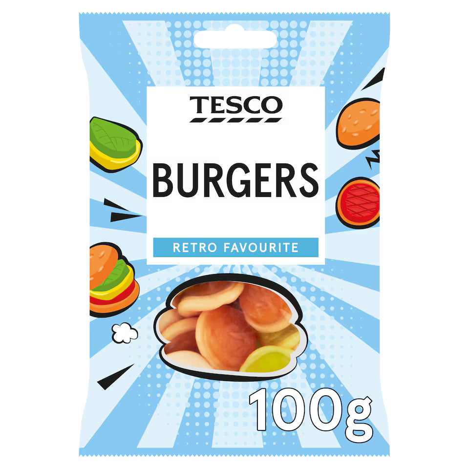 Tesco Burgers Sweets, 100g