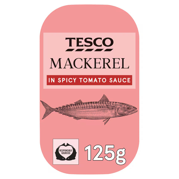 Tesco Skinless Boneless Scottish Mackerel Spicy Tomato Sauce, 125g
