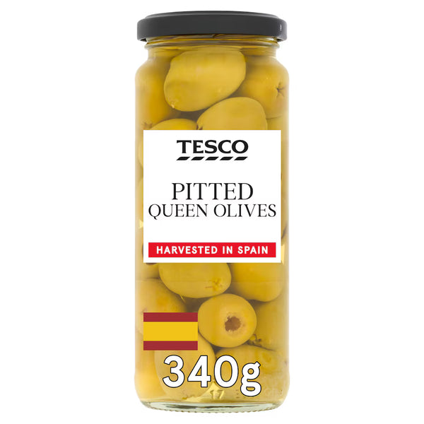 Tesco Pitted Queen Olives, 340g