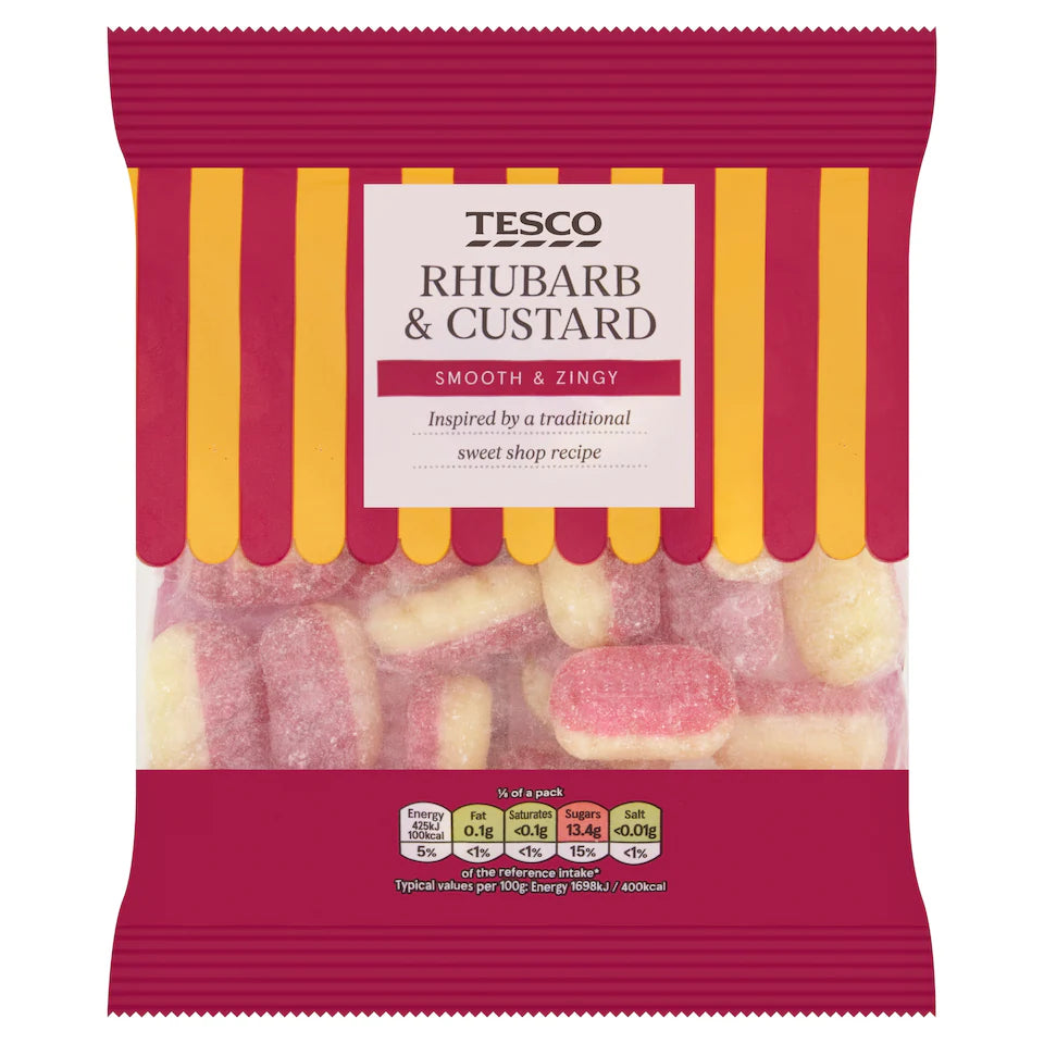 Tesco Rhubarb And Custard Sweets, 200g