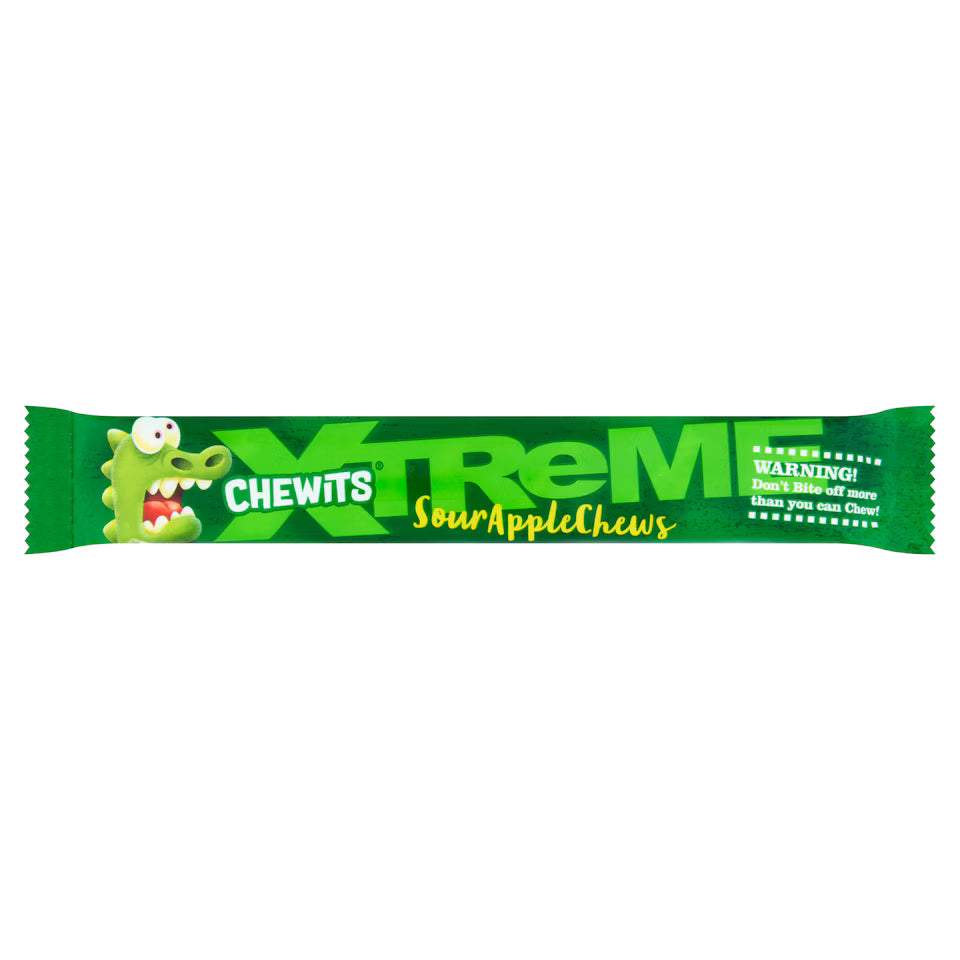Chewits Xtreme Sour Apple 34g (Box of 24)