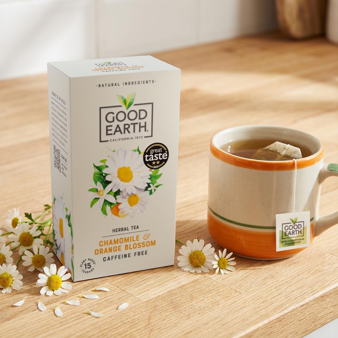 Good Earth Tea Co. Chamomile & Orange Blossom Herbal Tea, 15 Tea Bags