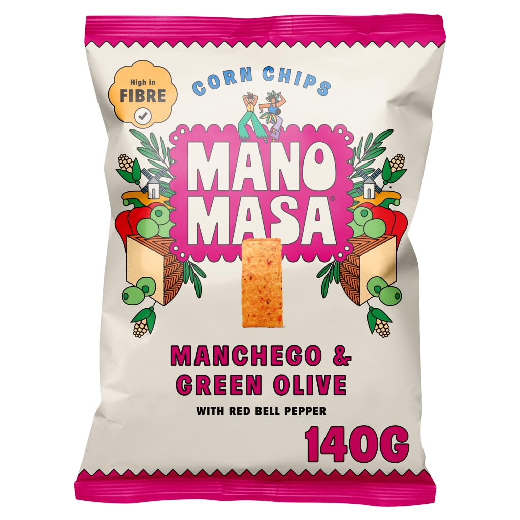 Manomasa Manchego & Green Olive Tortilla Crisps, 140 g