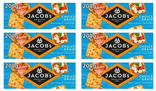 Jacob's Choice Grain Multigrain Crackers, 200g - Pack of 6